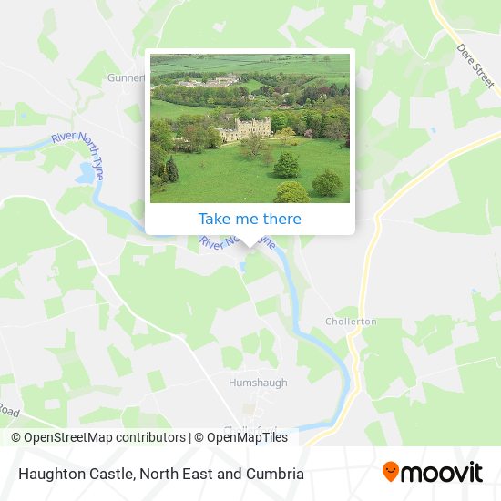 Haughton Castle map