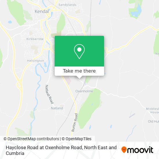 Hayclose Road at Oxenholme Road map