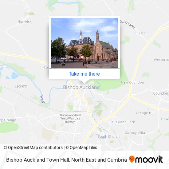 Bishop Auckland Town Hall map