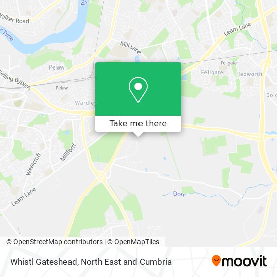 Whistl Gateshead map