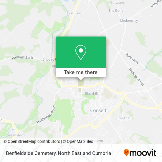 Benfieldside Cemetery map