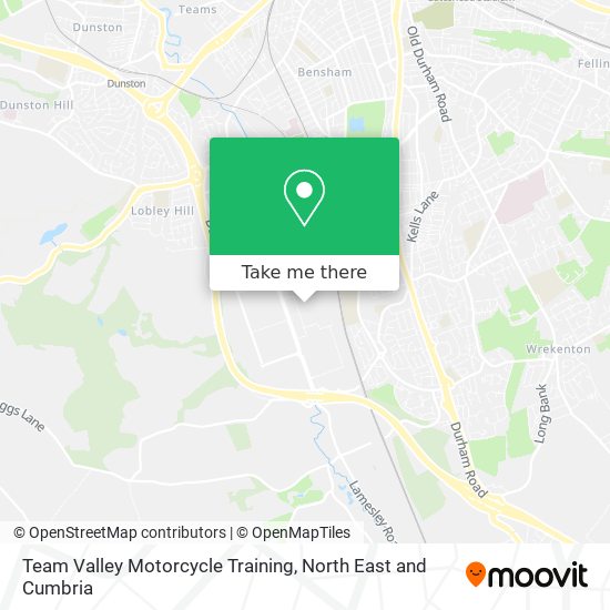 Team Valley Motorcycle Training map