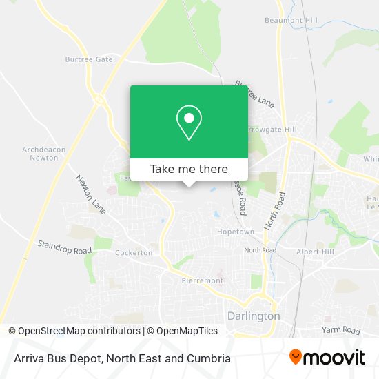 Arriva Bus Depot map
