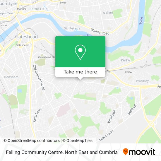 Felling Community Centre map