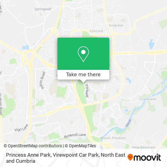 Princess Anne Park, Virewpoint Car Park map