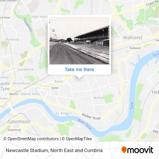 Newcastle Stadium map