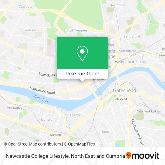 Newcastle College Lifestyle map