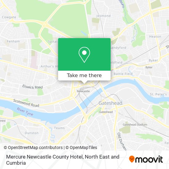 Mercure Newcastle County Hotel map