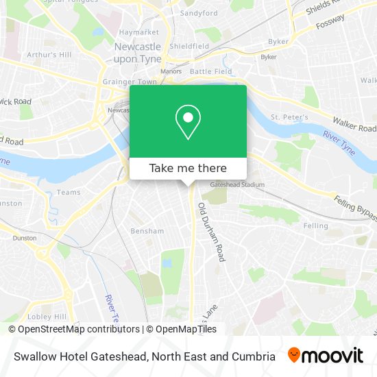 Swallow Hotel Gateshead map