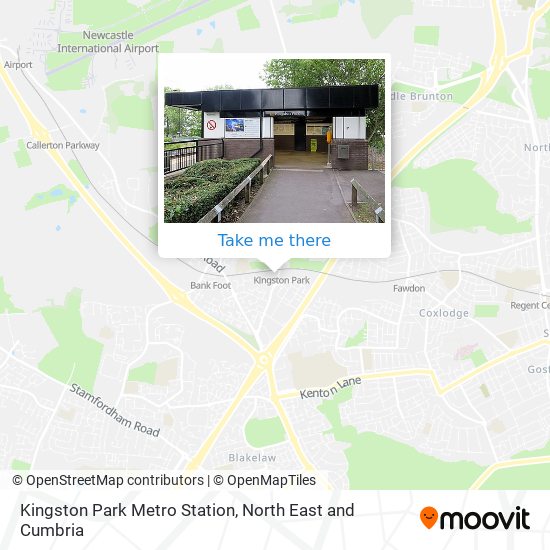 Kingston Park Metro Station map