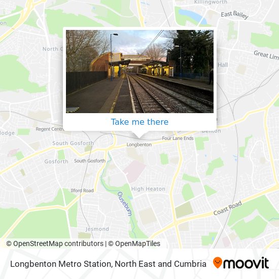 Longbenton Metro Station map