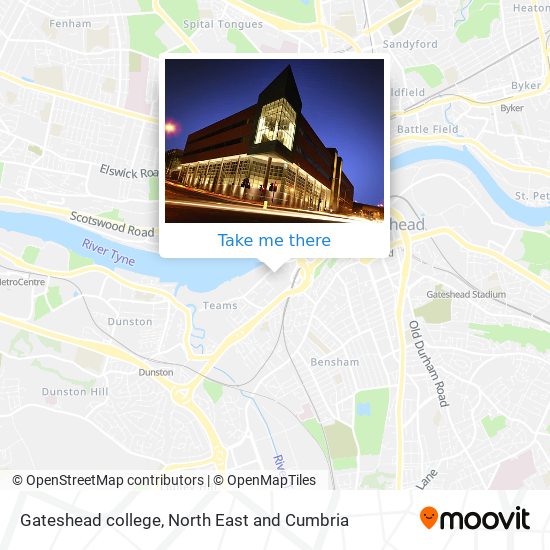 Gateshead college map
