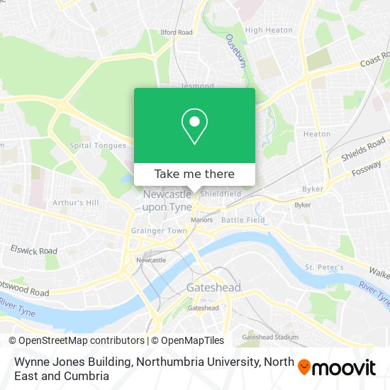 Wynne Jones Building, Northumbria University map
