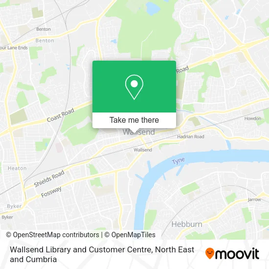 Wallsend Library and Customer Centre map