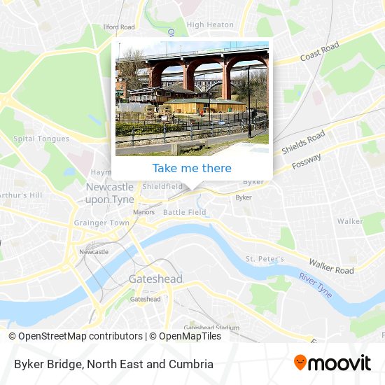 Byker Bridge map