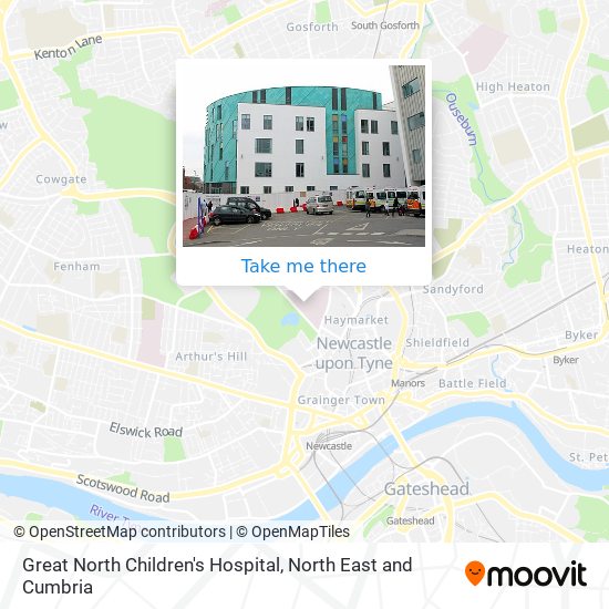 Great North Children's Hospital map