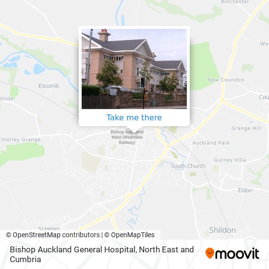 Bishop Auckland General Hospital map
