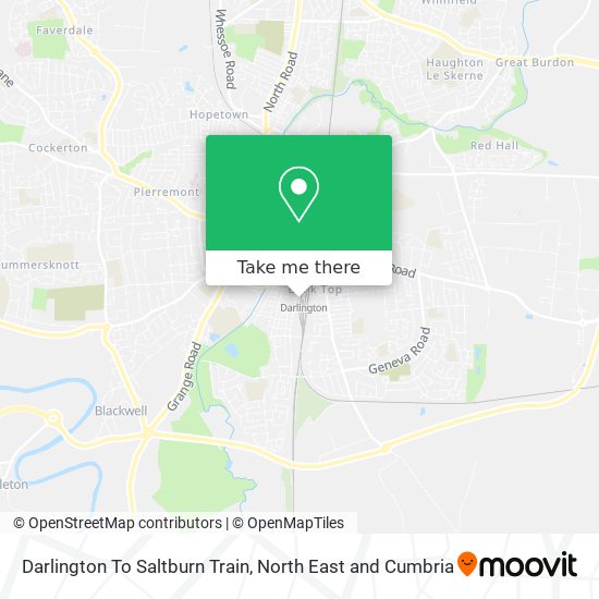 Darlington To Saltburn Train map