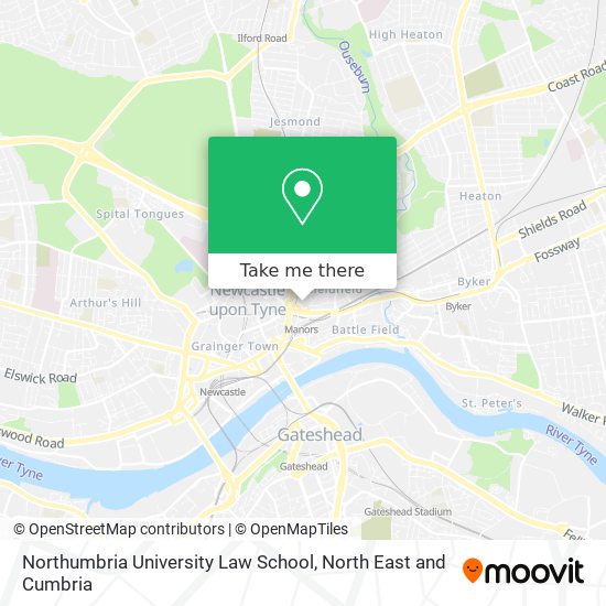 Northumbria University Law School map