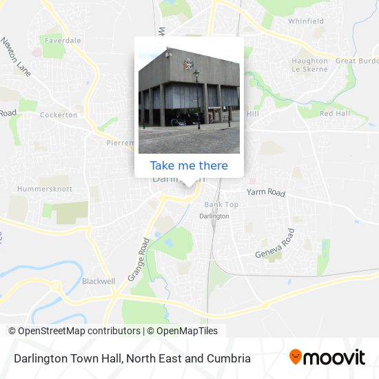 Darlington Town Hall map