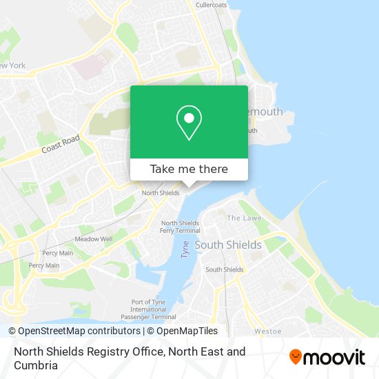 North Shields Registry Office map