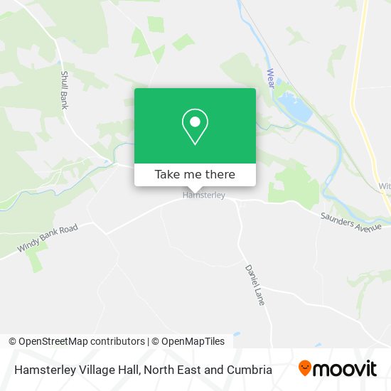 Hamsterley Village Hall map