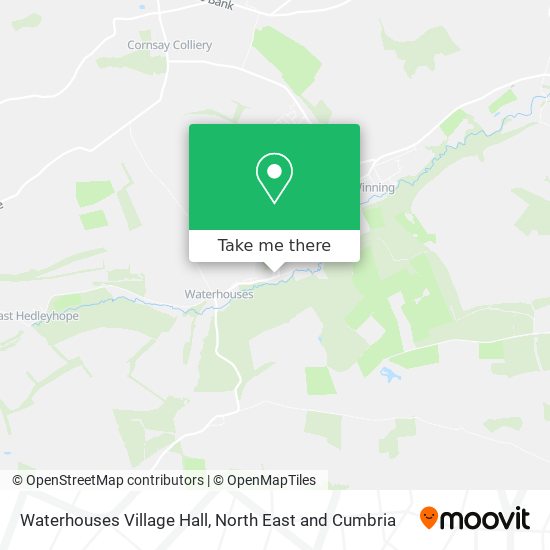 Waterhouses Village Hall map