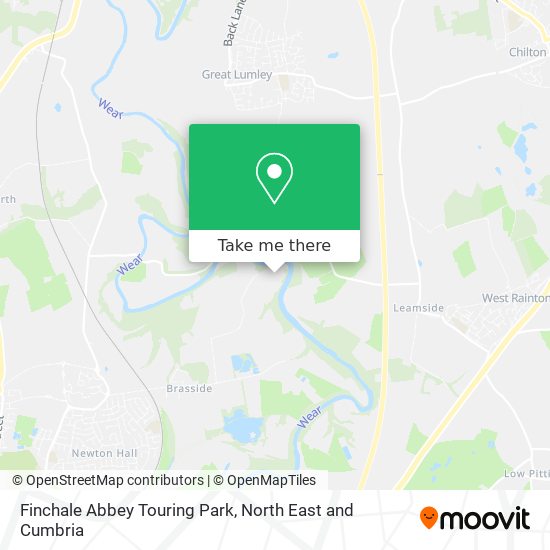 Finchale Abbey Touring Park map
