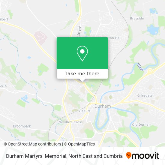 Durham Martyrs' Memorial map