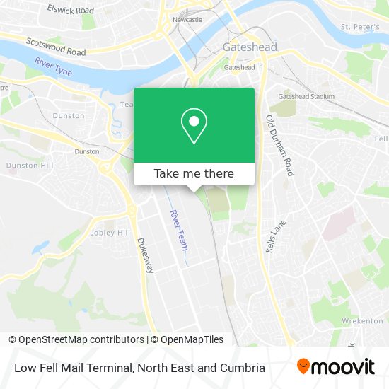 Low Fell Mail Terminal map