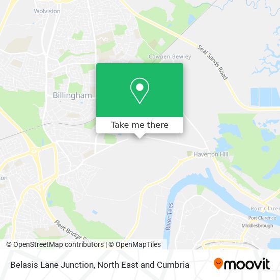 Belasis Lane Junction map