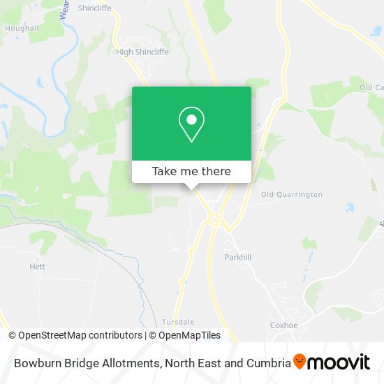 Bowburn Bridge Allotments map