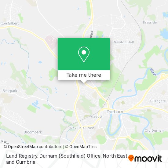 Land Registry, Durham (Southfield) Office map