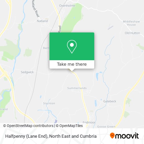 Halfpenny (Lane End) map