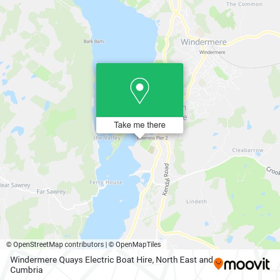 Windermere Quays Electric Boat Hire map