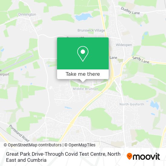 Great Park Drive-Through Covid Test Centre map