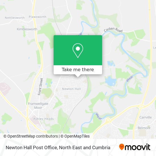Newton Hall Post Office map