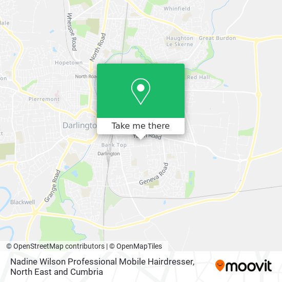 Nadine Wilson Professional Mobile Hairdresser map