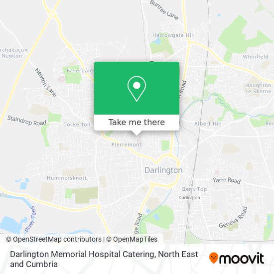 Darlington Memorial Hospital Catering map