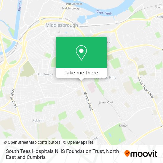 South Tees Hospitals NHS Foundation Trust map
