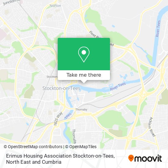 Erimus Housing Association Stockton-on-Tees map