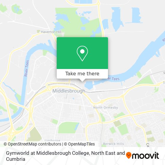 Gymworld at Middlesbrough College map