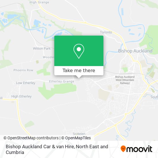 Bishop Auckland Car & van Hire map