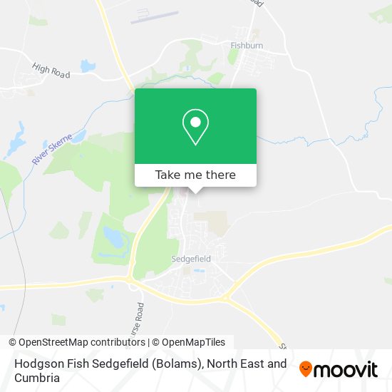 Hodgson Fish Sedgefield (Bolams) map