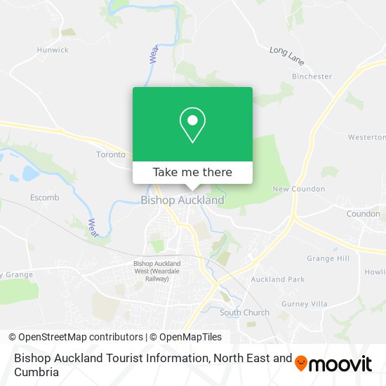 Bishop Auckland Tourist Information map