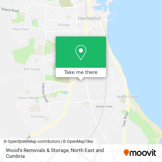 Wood's Removals & Storage map
