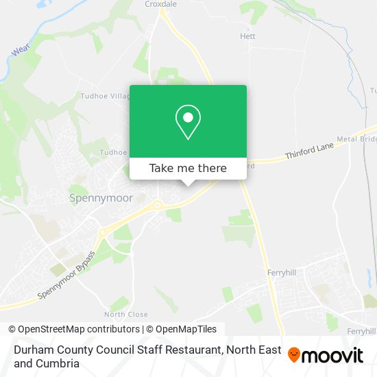 Durham County Council Staff Restaurant map