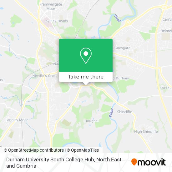 Durham University South College Hub map