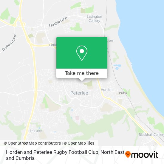 Horden and Peterlee Rugby Football Club map