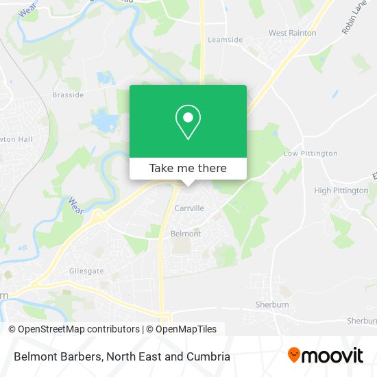 Belmont Barbers map